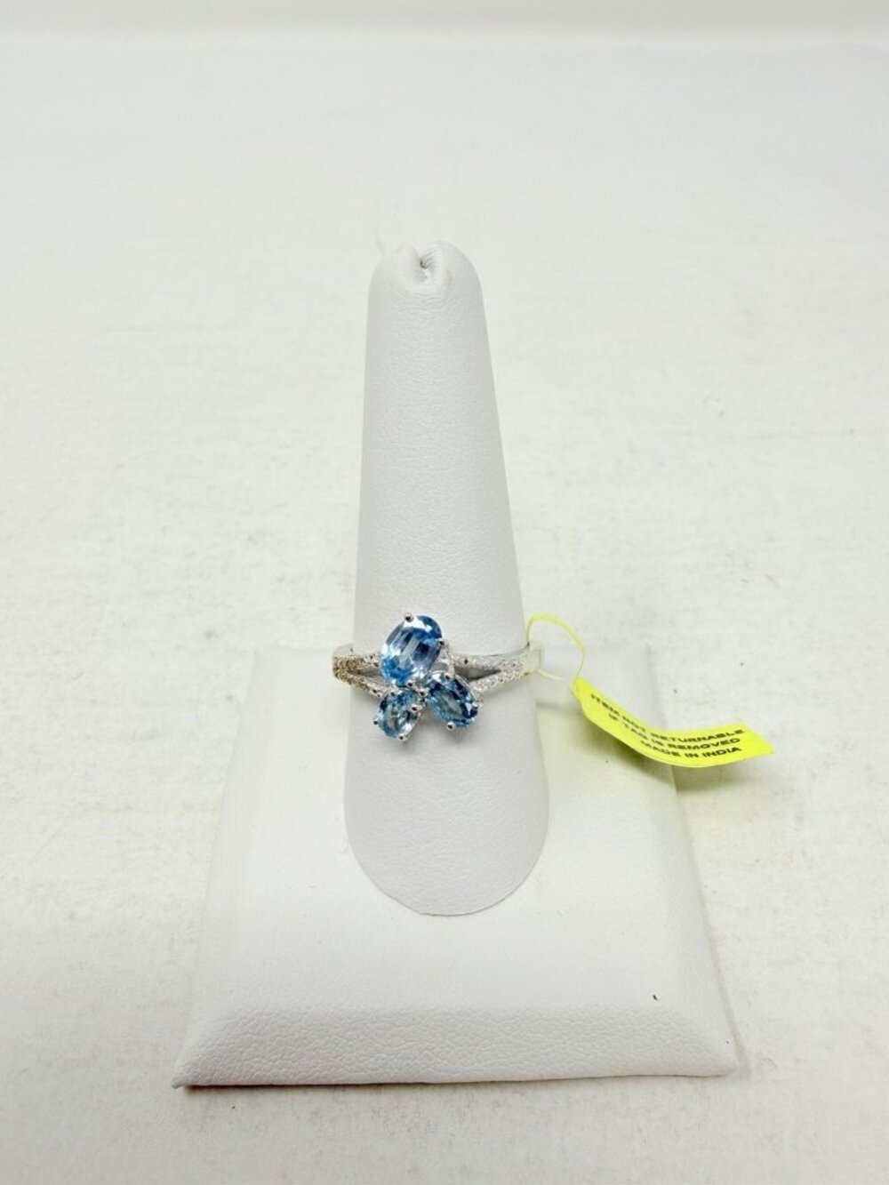 Shop LC Cambodian Blue Zircon Platinum Over Sterling Silver Size 9 Ring‎ 5509